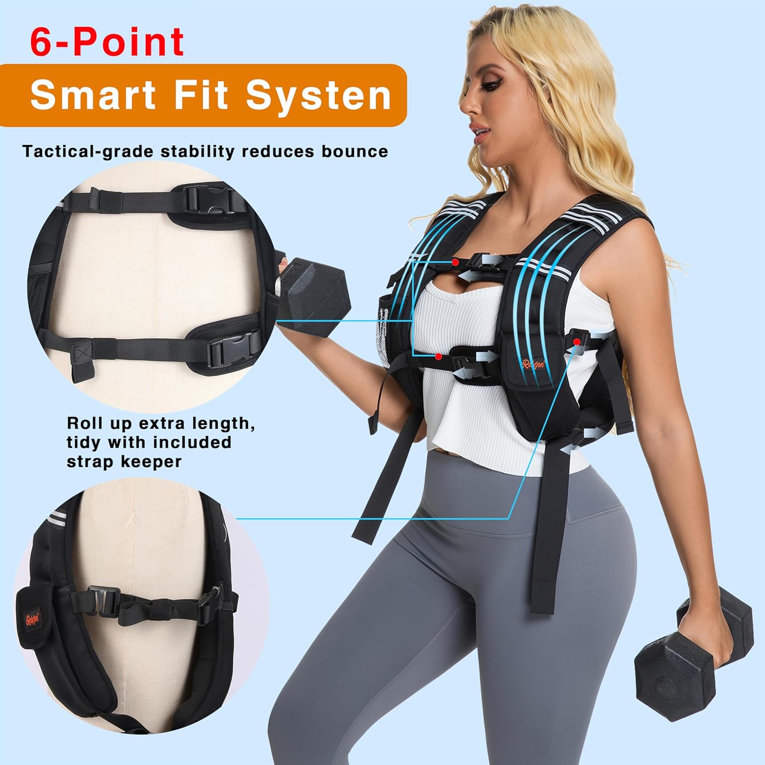 Skiennix Weighted Vest - Adjustable Size, Odorless Design for Men & Women | 12lbs to 40lbs Options