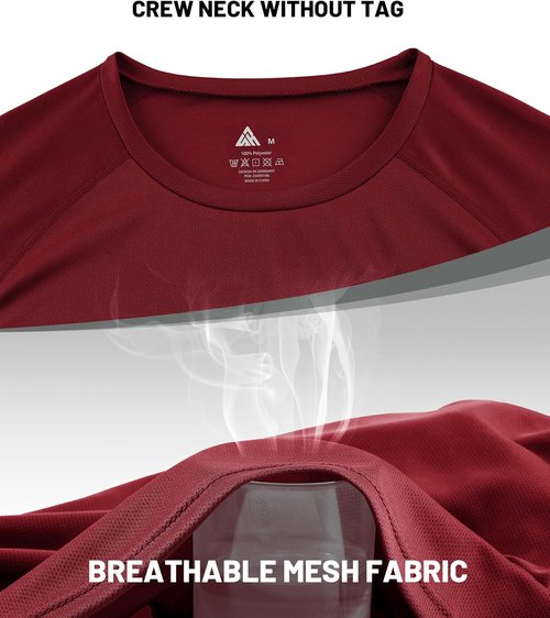 Little Beauty 5 Pack Workout T Shirts for Men Mesh Fast Dry Gym Shirts Moisture Wicking Short Sleeve T-Shirt