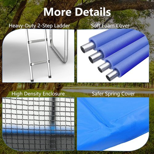 AOTOB Trampoline with Safety Enclosure Net - Heavy Duty Jumping Mat & Basketball Hoop | 8FT to 15FT Sizes