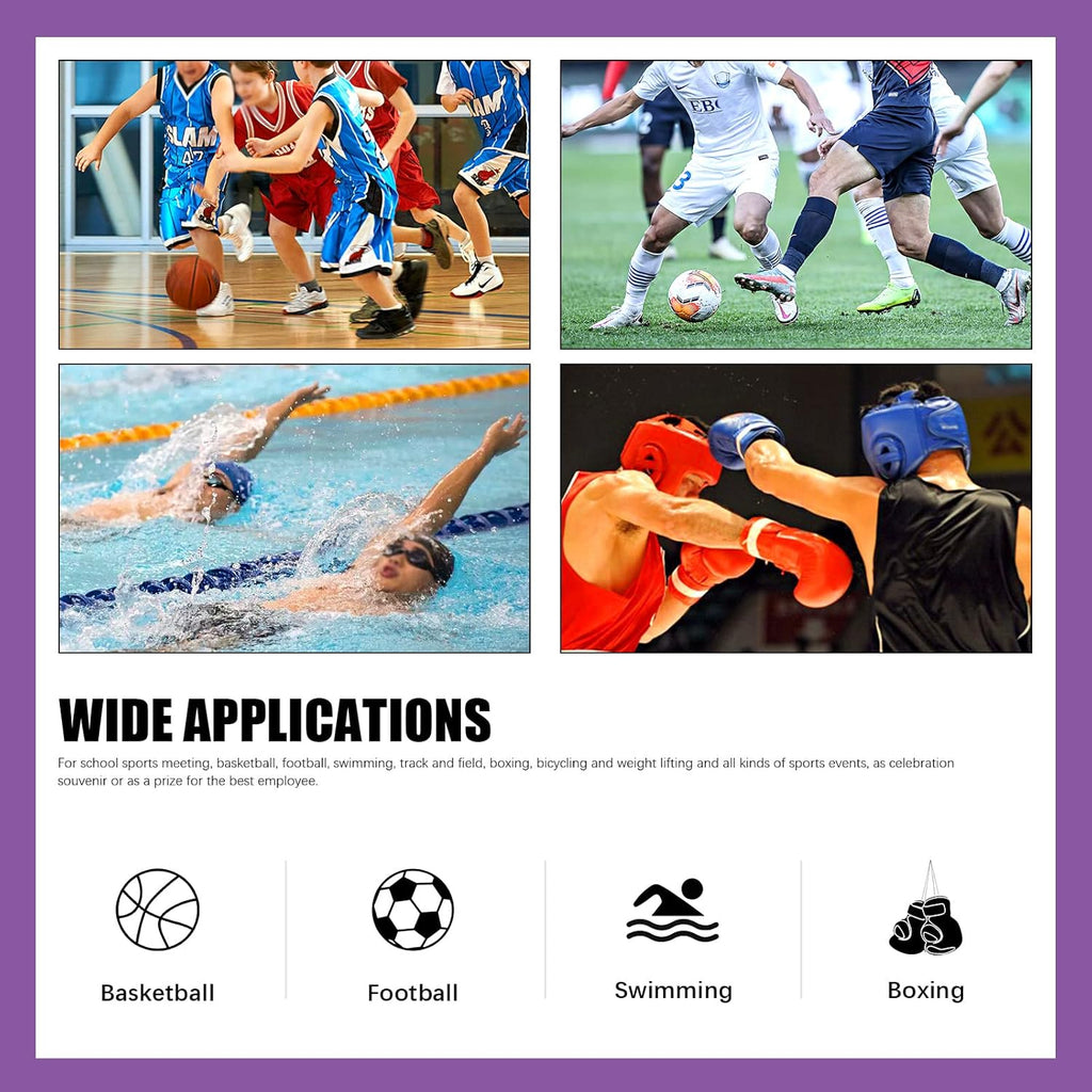 Swpeet Award Medals - Gold, Silver, Bronze Olympic Style Medals with Neck Ribbon | Perfect for Competitions & Parties