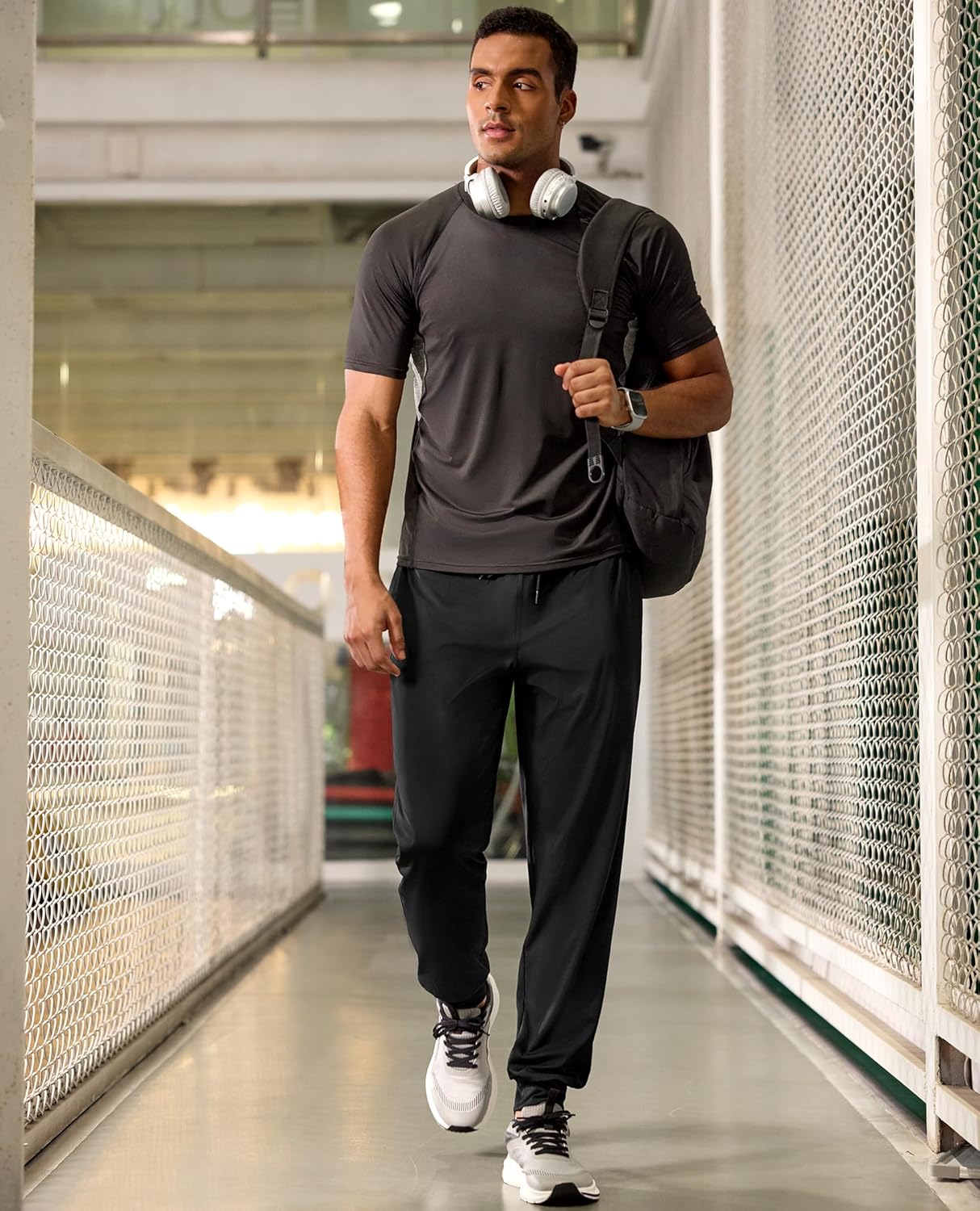 Skiennix Men's Joggers - Lightweight Athletic Sweatpants with Zipper Pockets | Tapered Fit for Gym & Running