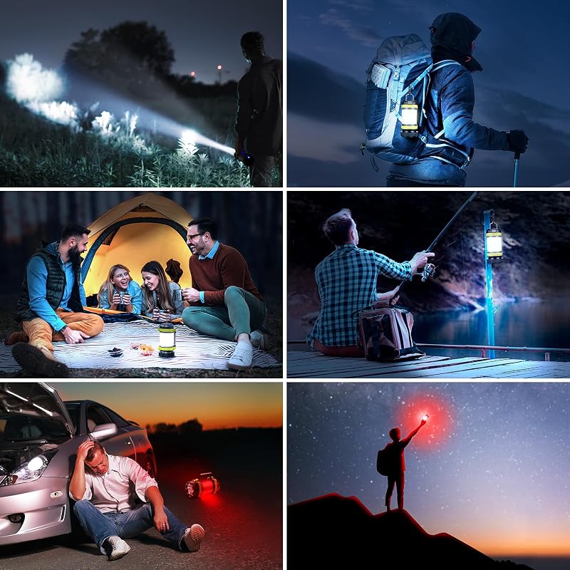 Consciot 1 Pack LED Camping Lantern & Flashlight - 6 Light Modes, USB-C Rechargeable