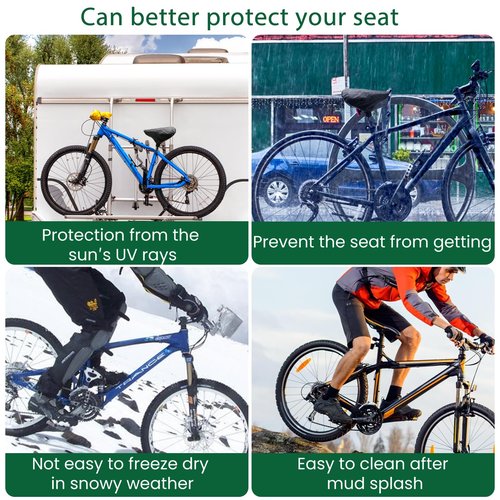 Xonhyicn Bicycle Seat Cushion Waterproof Cover Dustproof Rainstorm Sunburn Washable for Women Men City/Mountain Assured Riding
