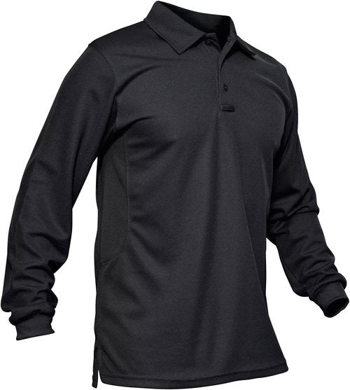 MAGCOMSEN Men's Tactical Polo Shirt - Quick Dry Performance Long Sleeve Golf Shirt | Pique Jersey