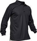 MAGCOMSEN Men's Tactical Polo Shirt - Quick Dry Performance Long Sleeve Golf Shirt | Pique Jersey