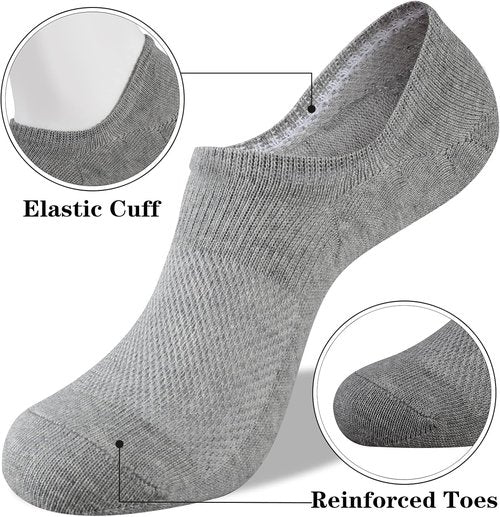 Heatuff No Show Socks - Women's Cotton Low Cut Non-Slip Casual Boat Liner Socks | 6-9 Pairs