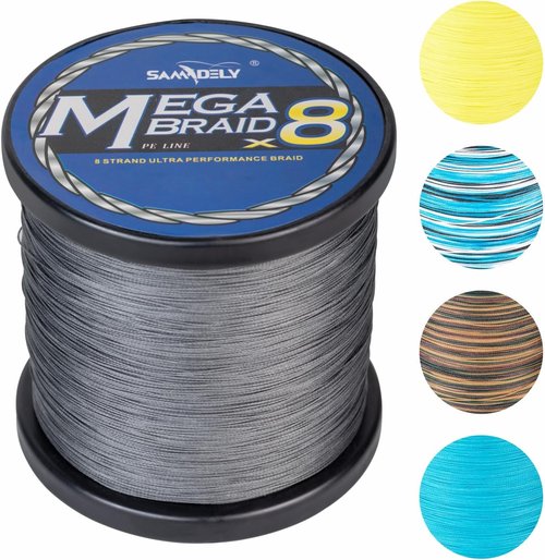 Braided Fishing Line - 8 Strands, Abrasion Resistant, No Stretch, High Visibility for Saltwater & Freshwater
