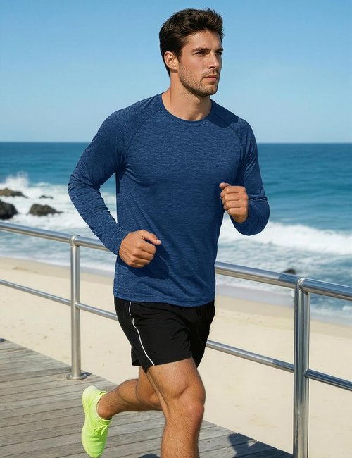 MAGCOMSEN Men's Long Sleeve Shirts - UPF 50+ Sun Protection | Dry Fit Athletic Fishing & Hiking Gear
