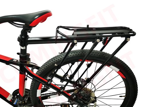 COMINGFIT Rear Bike Rack Bicycle Cargo Rack Quick Release Adjustable Alloy Bicycle Carrier 265lbs Capacity Fit for 24 inch, 26 inch, 27.5 inch, 29 inch Bikes