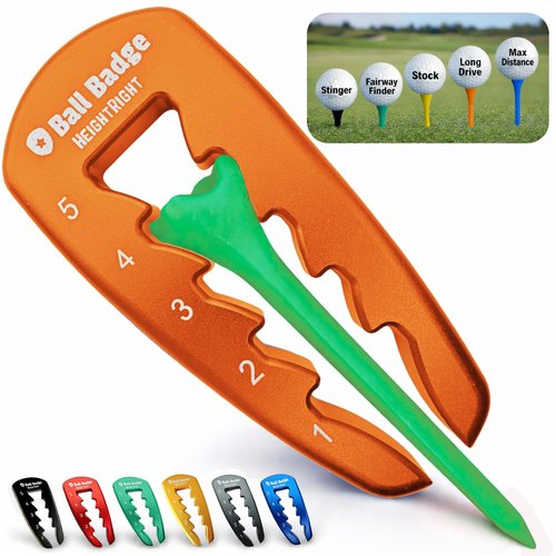 HeightRight Adjustable Golf Tee Height Tool (5-Level Precision) – Universal Fit for Wooden & Plastic Tees, Consistent Tee Height Setter for Drivers, Fairway Woods & Irons, Golf Swing Training Aid