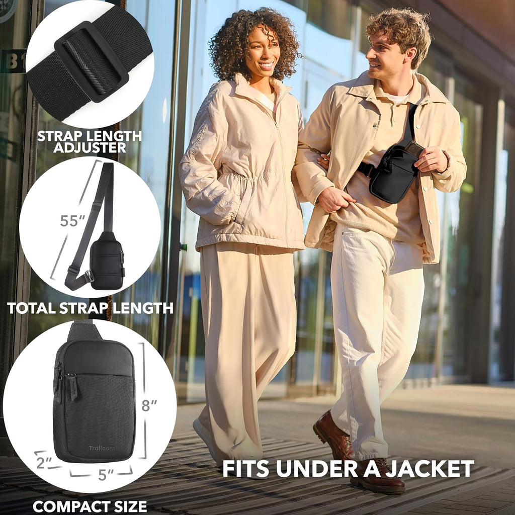 Skiennix Mini Sling Bag | Crossbody Fanny Pack for Men & Women - RFID Blocking, Water-Repellent, Hidden Pocket