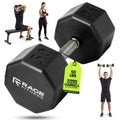 Rubber Coated Dumbbell - No Roll Design Easy-Grip Steel Knurled Handle, Weights Dumbbells Set for Strength Training - Ideal Weights Set for Home Gym - 10-60 LBS SOLD INDIVIDUALLY