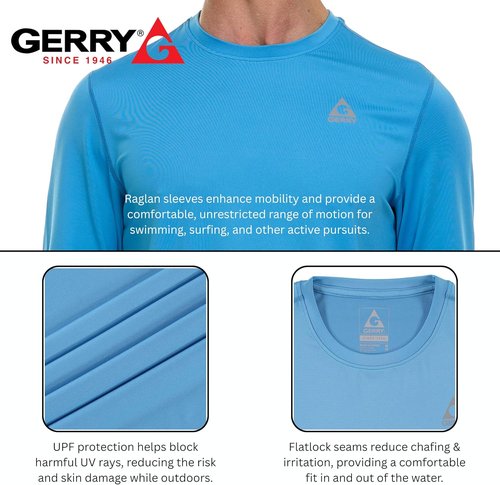 Gerry Rash Guard - Long Sleeve Men's Swim Shirt | UPF 50 UV Protection for Fishing & Hiking