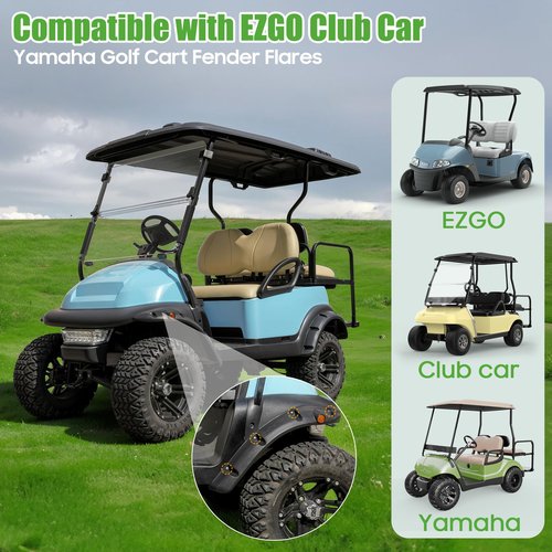 10L0L 304 Stainless Steel Bolts with Washers and Nuts for Golf Cart Fender Flares Compatible with EZGO Club Car Yamaha EV Star Golf Cart