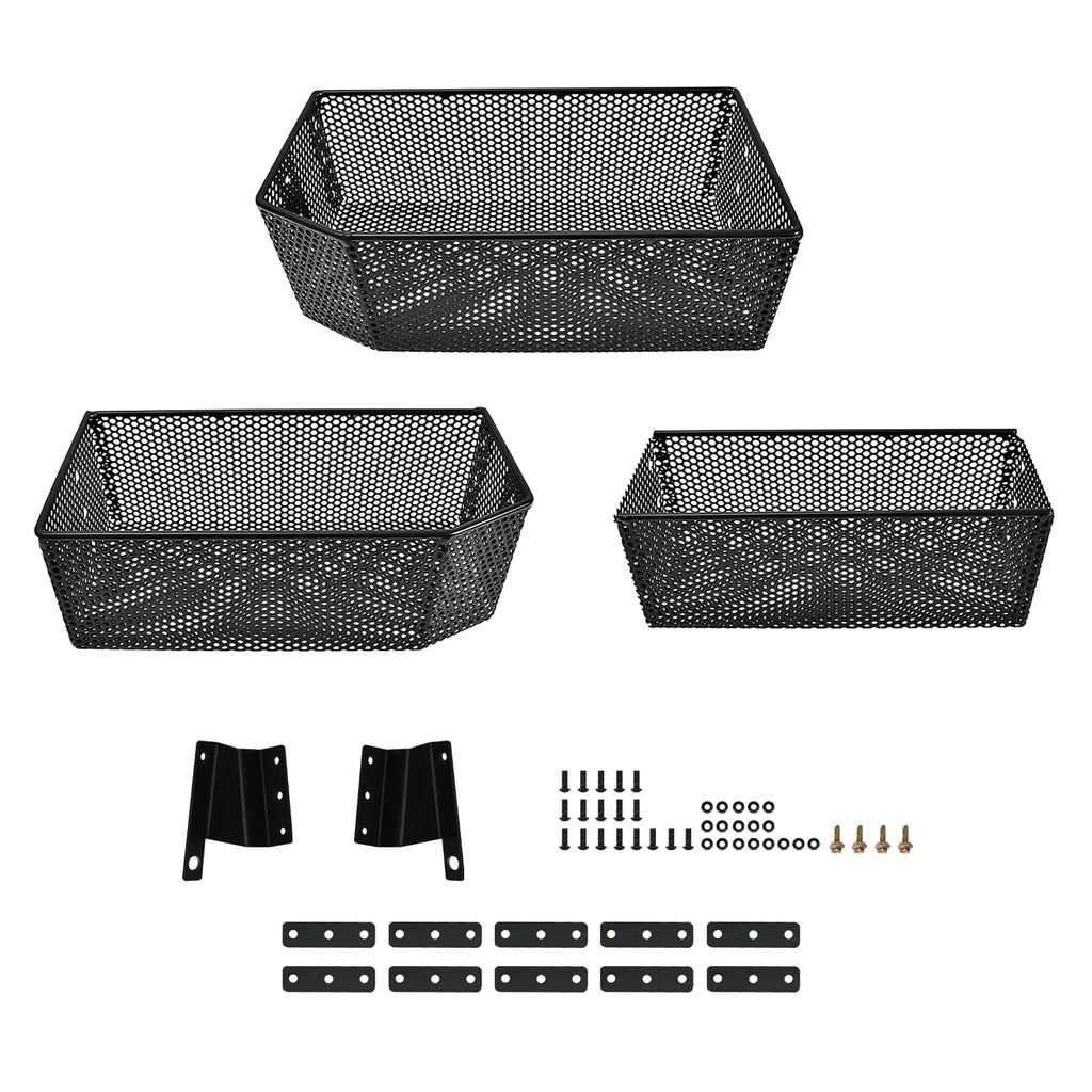XUTVOTOR Inner Front Storage Basket Compatible with E-Z-GO RXV 2008+ Accessories, Black Mesh Combined Front Inner Dash Storage Tray Storage Shelf for EZGO RXV 2008+