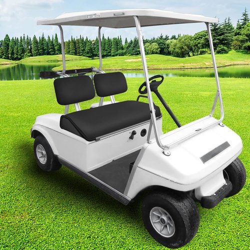 Golf Cart Seat Covers Set for Yamaha G22 G19 G16 G14 G11 G9 G8 G2, Club Car DS Pre-2000 OEM Ordinary Front Seats, Durable Breathable Seat Covers Washable Polyester Mesh Cloth Without Logo, Black