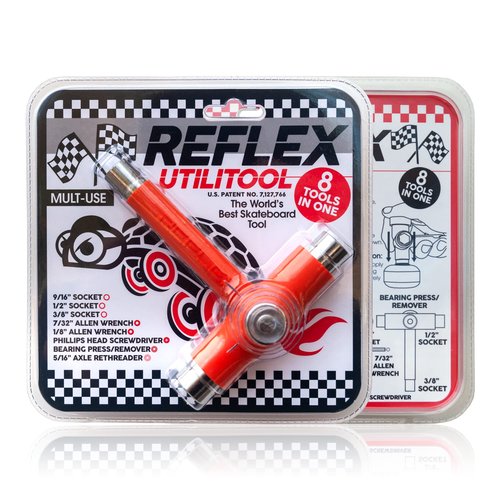 Reflex Skate Tool - Multi-Function Portable Tool Accessory for a Skateboard, Longboard, and Roller Skates