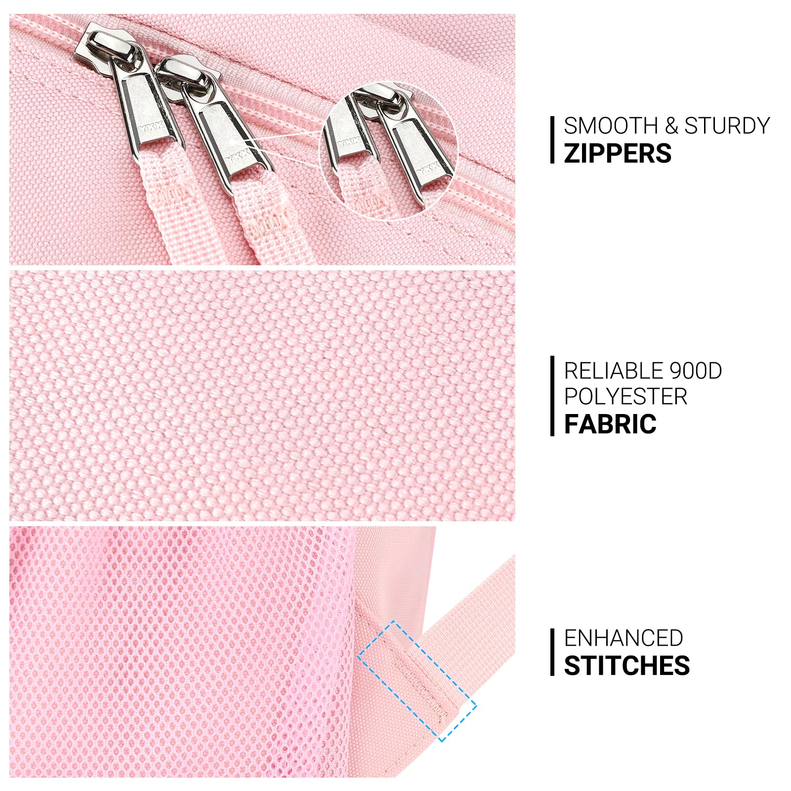 ZORFIN 26L Backpack for College, and Travel: Water Resistant Bookbag - Pink