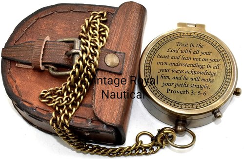 AASIYA Trust In The Lord With All Your Heart -Proverbs 3: 5-6 Quote Engraved-With Leather Case,Camping Compass, Gift Compass, Graduation Day Gifts-s 2023 Compass For Women Mens Boy Girls