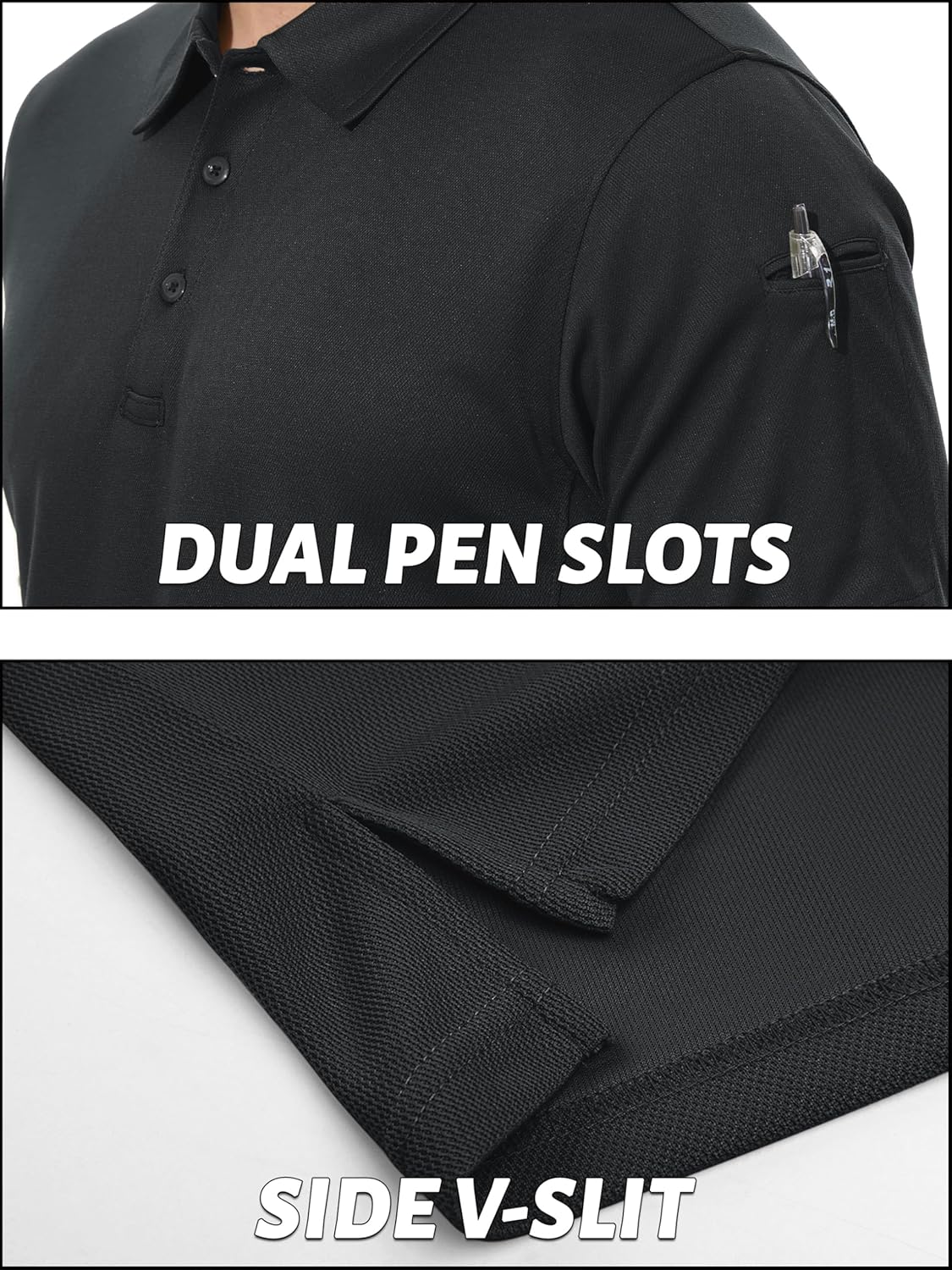 TACVASEN Men's Polo Shirt - Dry Fit Short Sleeve Performance Collared Golf Shirt | UPF 50+ Protection