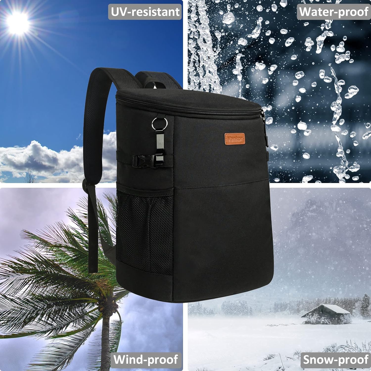 Skiennix Camping Cooler Backpack - Insulated & Leak-Proof for 30-45 Cans | Waterproof Thermal Bag for Travel, Picnics & Beach