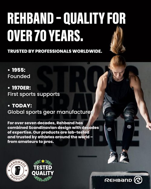Rehband 7051 Classic 7mm V-Knee-Sleeve for Weightlifting, Competition Grade Powerlifting Knee Sleeve, Compression Sleeve for Crossfit, Squats, Gym, Colour:Carbon/Black - 1 Pair, Size:Medium