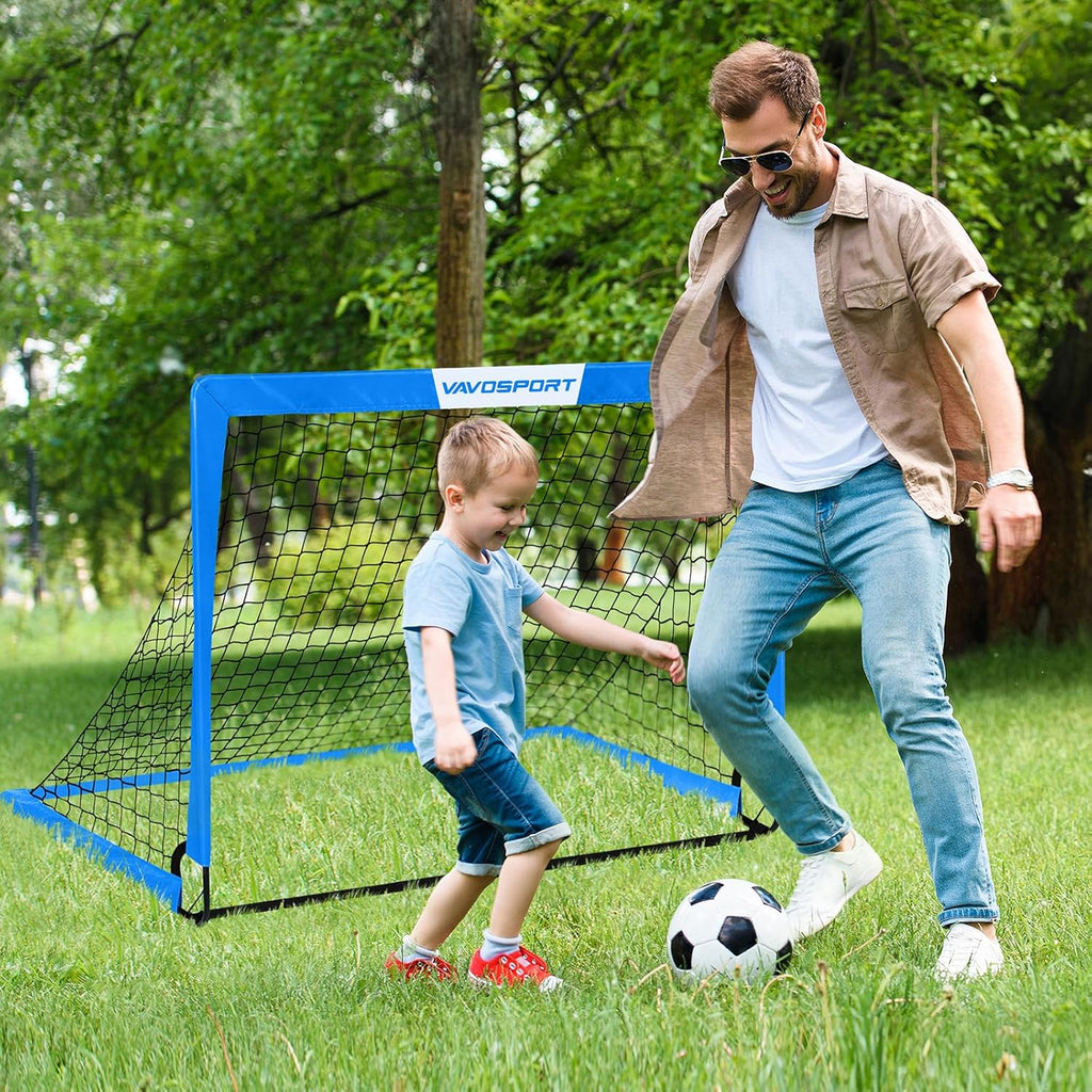 Skiennix Kids Soccer Goals - Portable 4' x 3' Training Equipment Set | Pop-Up Net with Soccer Ball