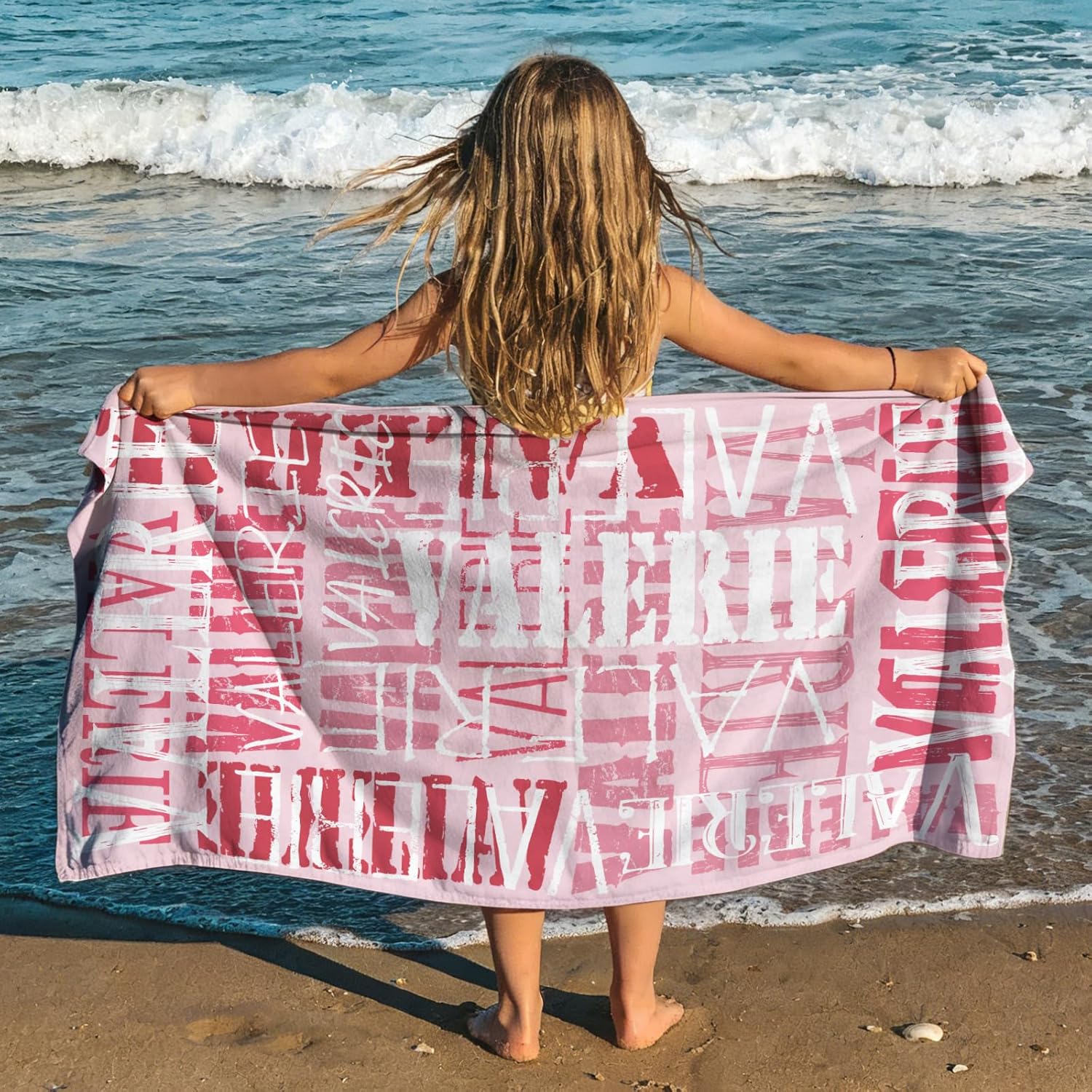 Yoke Style Personalized Beach Towels - Custom Sand-Free Microfiber Quick Dry Towels for Kids | Easter Gifts
