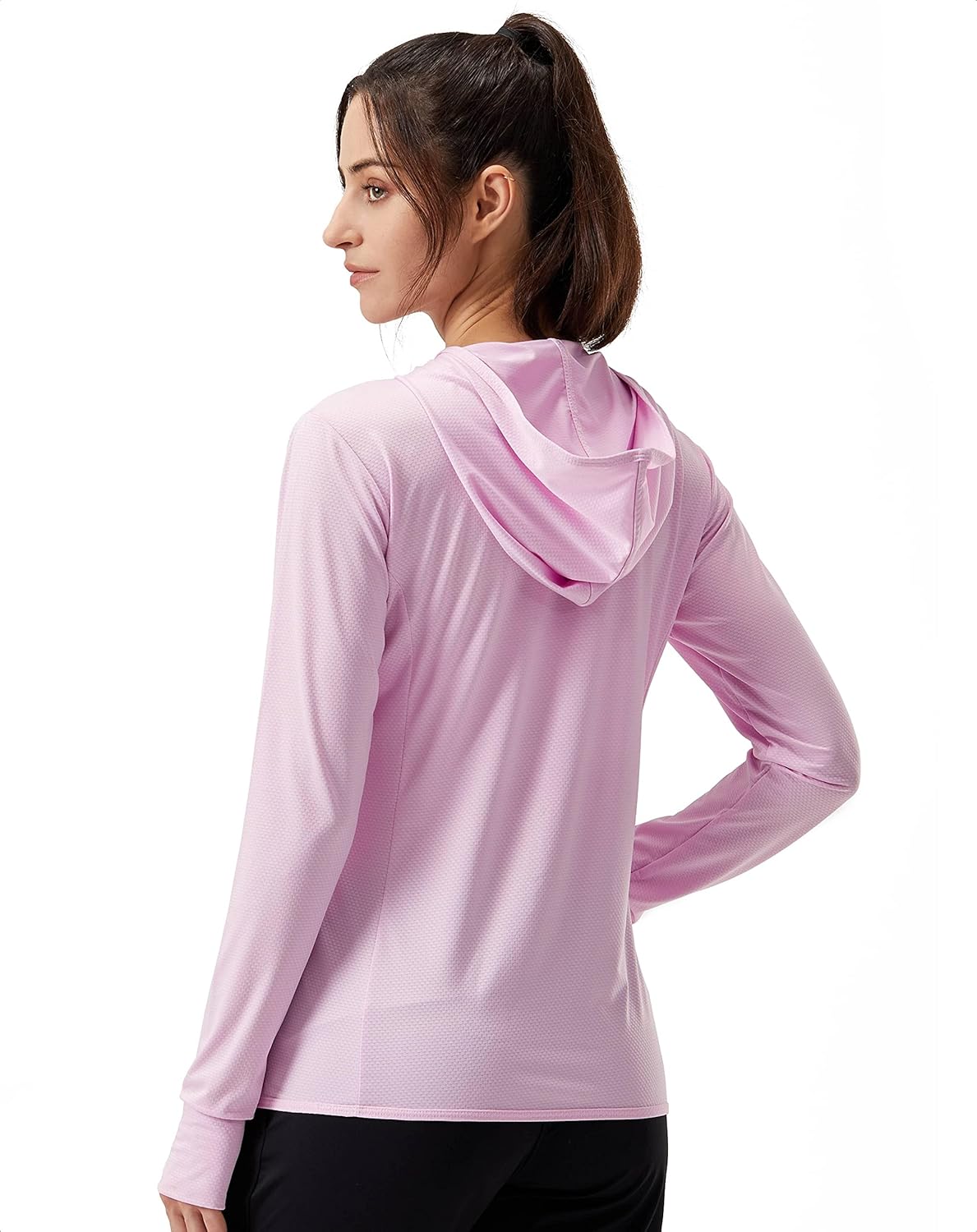 Soothfeel Women's Sun Protection Hoodie Jacket - UPF 50+ Lightweight Long Sleeve with Pocket for Hiking