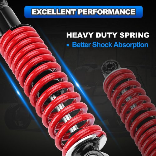 Rear Golf Cart Shock Absorbers Heavy Duty with Springs Compatible with 1995-up Yamaha Gas and Electric G14 G16 G19 G20 G22 G29 Models Replace# JN4-F2210-00, JN3-F2210-00 (RED)