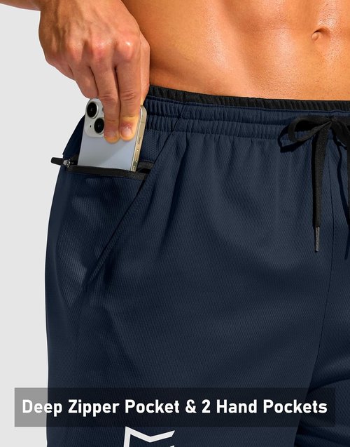 G Gradual Men's Running Athletic Shorts - Lightweight Quick-Dry Gym Shorts with Zipper Pocket | 5"/7" Sizes