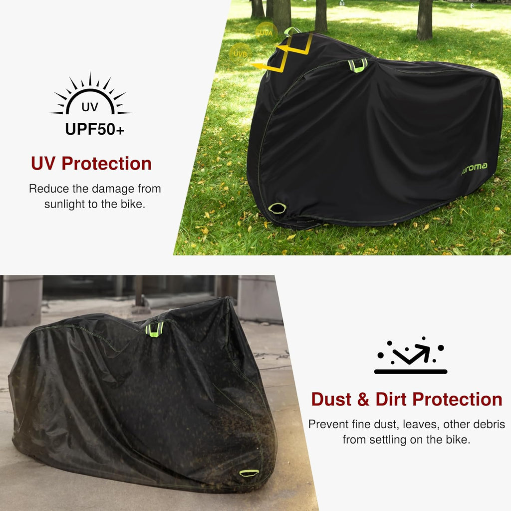 Puroma Bike Cover - 210D Waterproof Outdoor Storage for 1-3 Bikes | UV & Dust Protection, Lock Hole