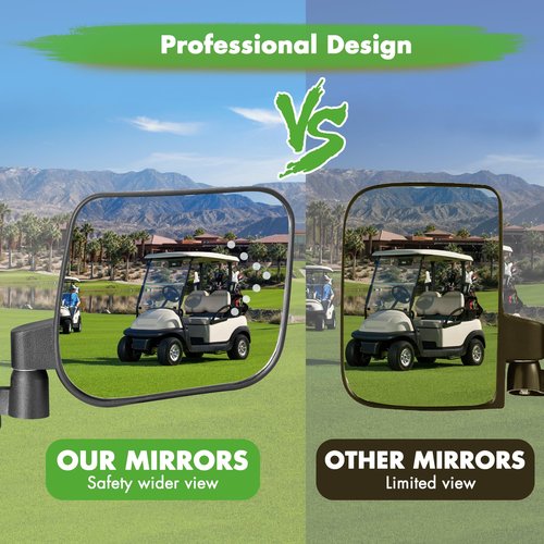 10L0L Golf Cart Mirrors with Turn Signal Side Rear View Mirror Set Compactible with EZGO Club Car Yamaha Gas & Electric Golf Carts