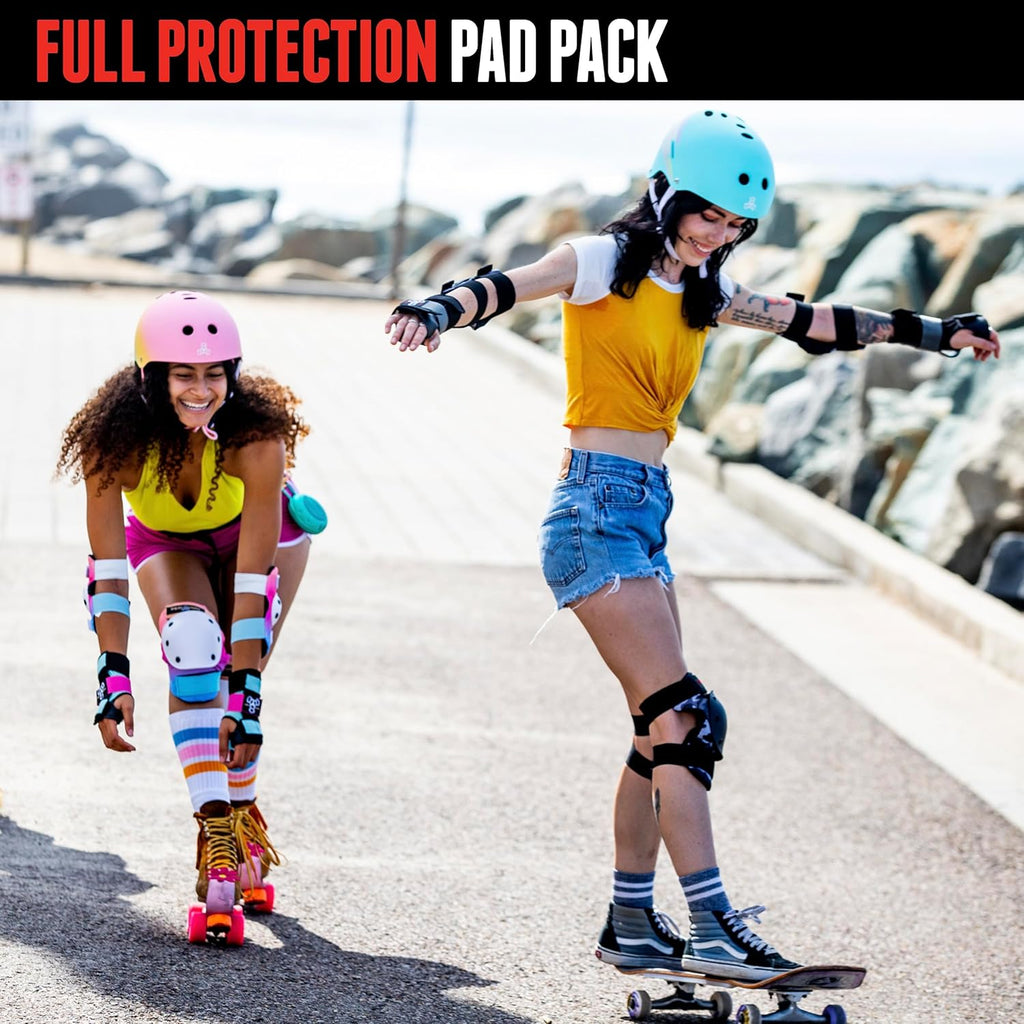 Triple Eight Saver Series Pad Set - 3-Pack Protective Gear for Skateboarding & Biking