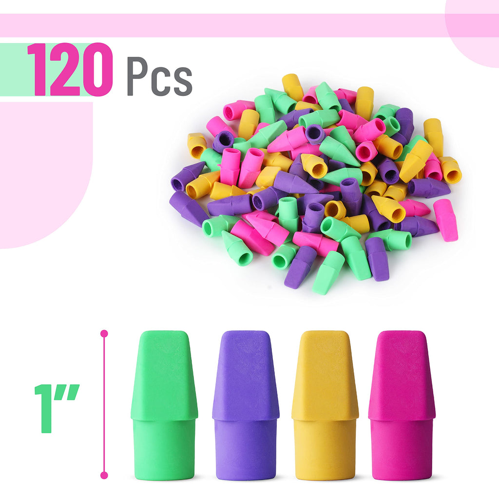 Mr. Pen- Pencil Top Erasers, 120 Pack, Latex-Free, No-Smudge