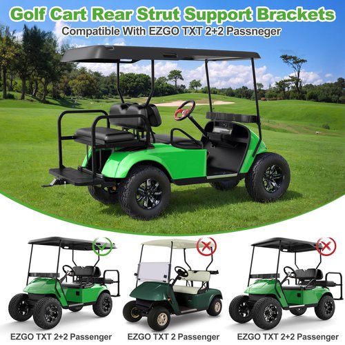 10L0L Heavy Duty Golf Cart Rear Strut Support Brackets for EZGO TXT Long Roof (Fits 88 Inch Long Top Models Only), Durable Rear Strut Brace & Long-Lasting Performance
