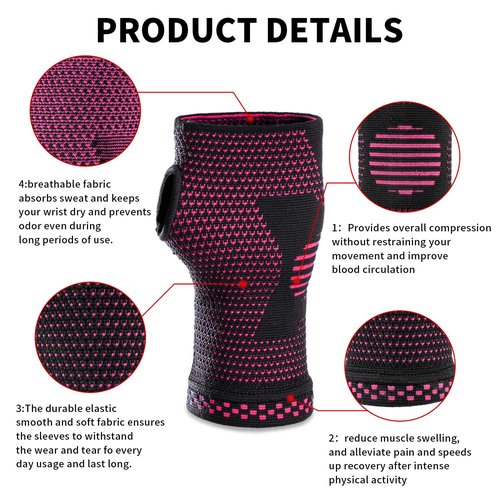 ABYON Wrist Compression Sleeves (Pair) for Carpal Tunnel and Pain Relief Treatment,Wrist Support for Women and Men.Breathable and Sweat-Absorbing carpal tunnel wrist brace