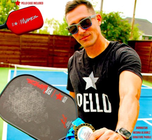 PELLO PXVamos Raw Carbon Fiber Pickleball Paddle | USAPA Approved | Toray 700 Carbon Fiber | Polypropylene Honeycomb Core | Pickle Ball Racquet for Power, Spin and Control (Black)