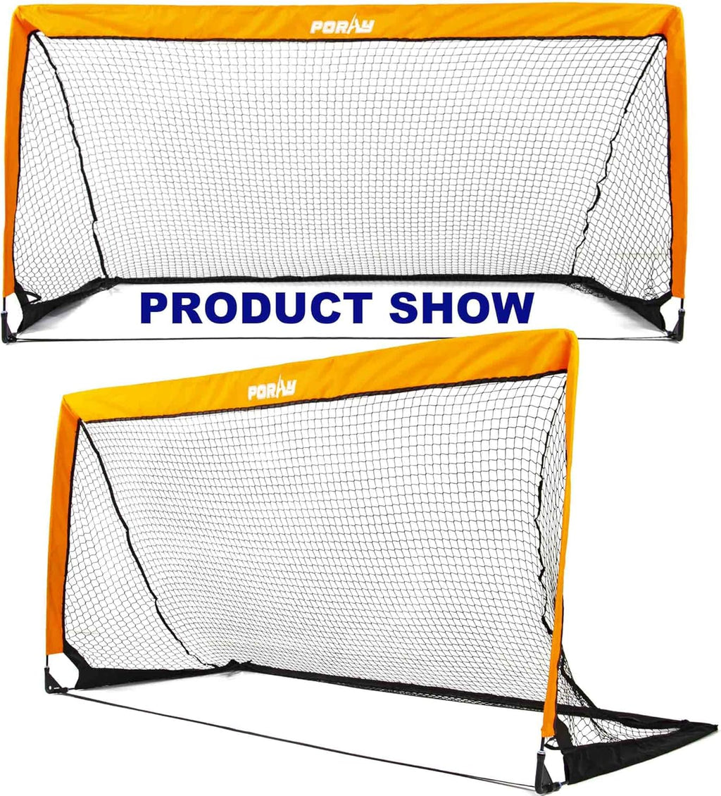 Poray Portable Soccer Goal - Pop Up Net for Kids & Adults | Durable 210D Oxford Fabric & Extra Stakes