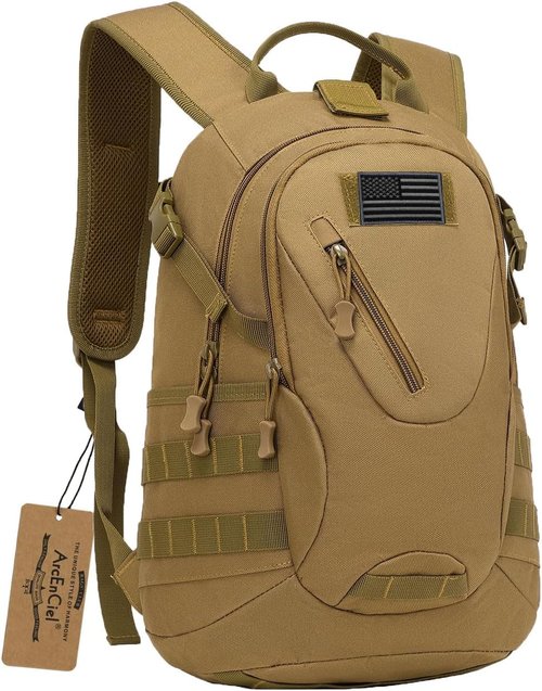 ArcEnCiel 15L Tactical Motorcycle Backpack - Versatile Rucksack for Outdoor Camping & Trekking
