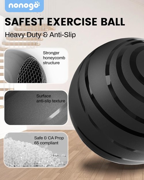 Nonogo Birthing Ball - Pregnancy Exercise Ball with Resistance Bands & Pump | Yoga & Physical Therapy