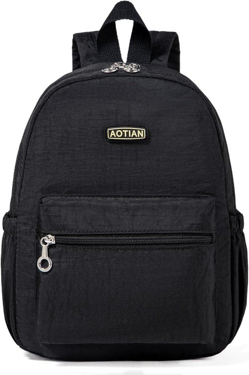 AOTIAN Mini Lightweight Backpack - Durable 11.8 Inch Daypack for Travel & Hiking | Black, 7 Liters