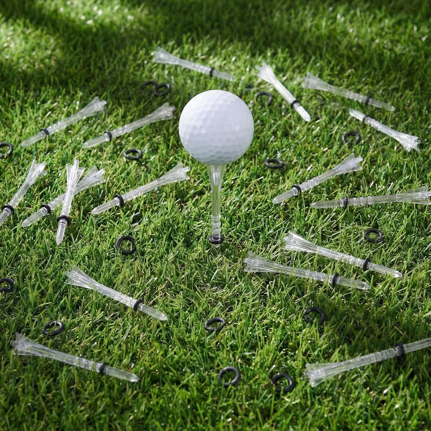 Skiennix 100 Pcs Golf Tees - 4 Prong Anti-Slip Design for Enhanced Stability | Adjustable 3-1/4" Size