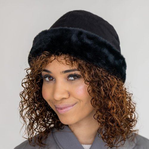 Microsuede HAT W/Fur