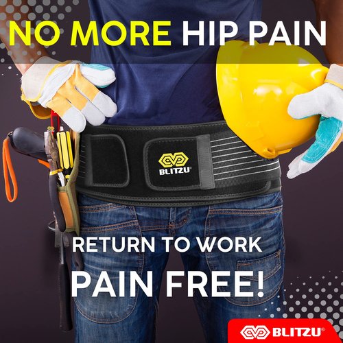 BLITZU Sacroiliac SI Joint Hip Belt for Women and Men, Trochanter Waist Brace for Sciatic Pain Relief, Chronic Lower Back, Pelvic, Hip, Leg & Sacral Nerve Support, SI Joint Dysfunction L-XL