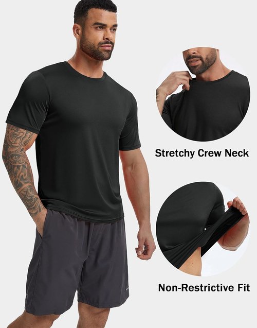 KINSWT Men's Athletic T-Shirts - Quick Dry, UPF 50+ Cooling Workout Tee | Short Sleeve Gym Top