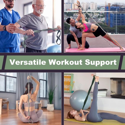 VRTX Stretch Straps for Exercise | Yoga & Pilates Stretching Bands w/ 7 Loops | Resistance Bands for Fitness Workout, Home Gym, Physical Therapy | Soft Mesh Cloth, Durable – Light (6.6-22lbs)
