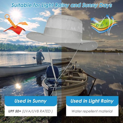 IYEBRAO Mens Outdoor Sun Hat with Face Neck Flap UV Protection Wide Brim Fishing Hat for Hiking Safari Gardening UPF 50+