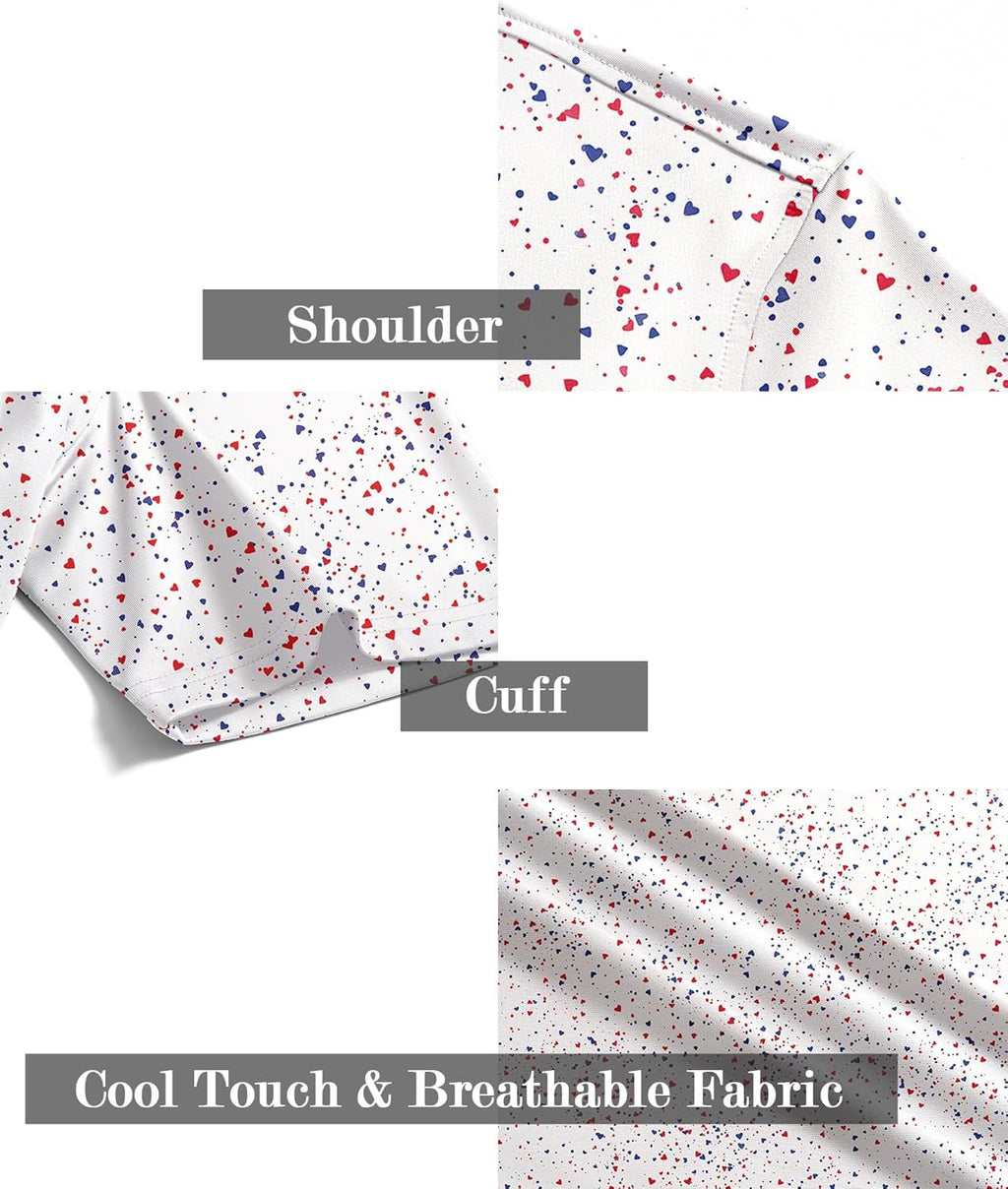 ZITY Men's Golf Polo Shirt - Short Sleeve Moisture-Wicking Performance | Casual Print Patterns