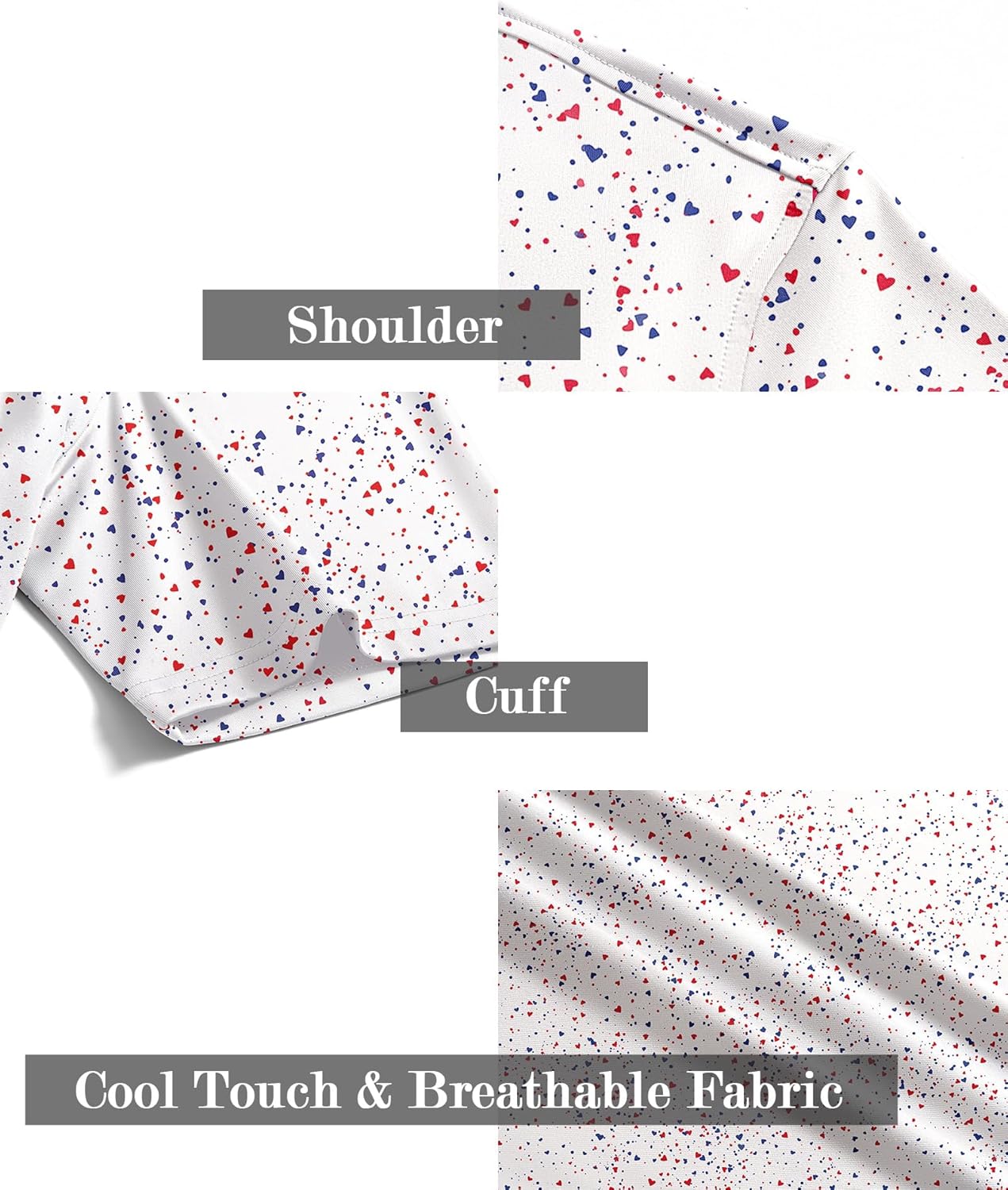 ZITY Men's Golf Polo Shirt - Short Sleeve Moisture-Wicking Performance | Casual Print Patterns